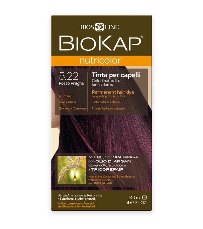 צבע שיער ביוקאפ שזיף אדום 5.22 ללא אמוניה וניקל מצמחים ושמן ארגן