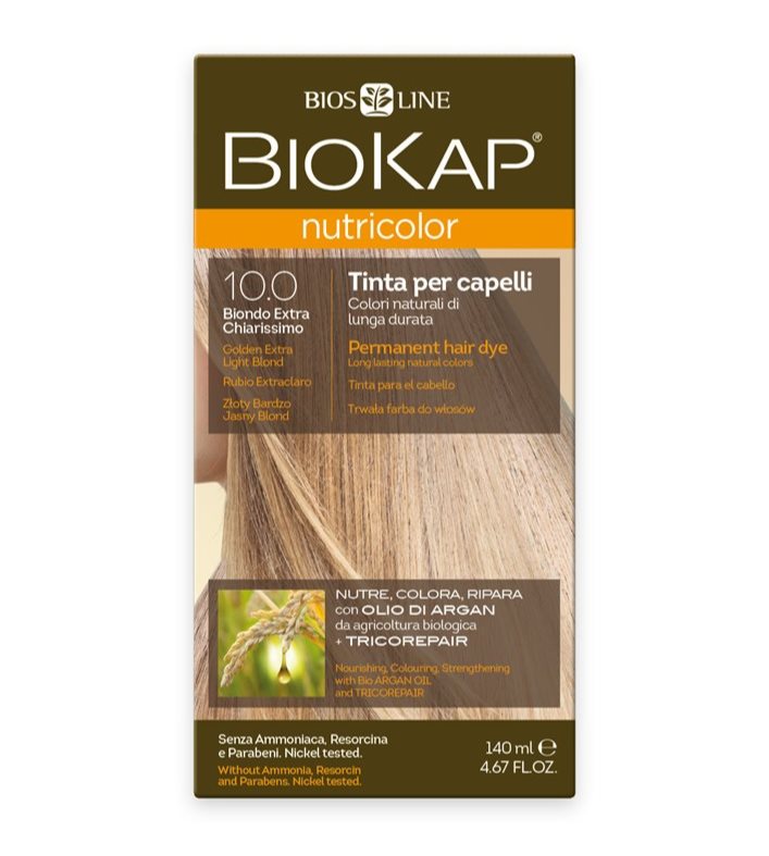 צבע שיער ביוקאפ בלונדיני מוזהב אקסטרה בהיר 10.0 ללא אמוניה וניקל מצמחים ושמן ארגן