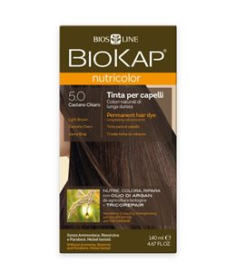 צבע שיער ביוקאפ חום בהיר 5.0 ללא אמוניה וניקל מצמחים ושמן ארגן