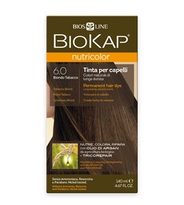 צבע שיער ביוקאפ טבק בלונדיני 6.0 ללא אמוניה וניקל מצמחים ושמן ארגן