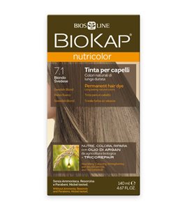 צבע שיער ביוקאפ בלונדיני שוודי 7.1 ללא אמוניה וניקל מצמחים ושמן ארגן