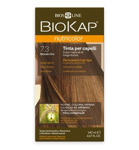 צבע שיער ביוקאפ בלונדיני מוזהב 7.3 ללא אמוניה וניקל מצמחים ושמן ארגן