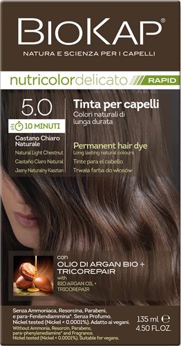 צבע שיער ביוקאפ צמחי לצביעה ב 10 דקות, ערמונים טבעי 5.0 ללא אמוניה PPD וניקל