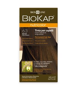 צבע שיער ביוקאפ בלונדיני מוזהב כהה 6.3 ללא אמוניה וניקל מצמחים ושמן ארגן