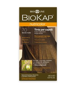 צבע שיער ביוקאפ בלונדיני בינוני 7.0 ללא אמוניה וניקל מצמחים ושמן ארגן