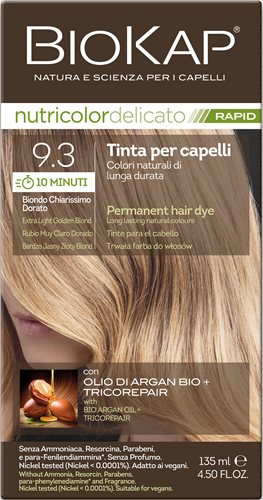 צבע שיער ביוקאפ צמחי לצביעה ב 10 דקות, בלונדיני זהב 9.30 ללא אמוניה PPD וניקל